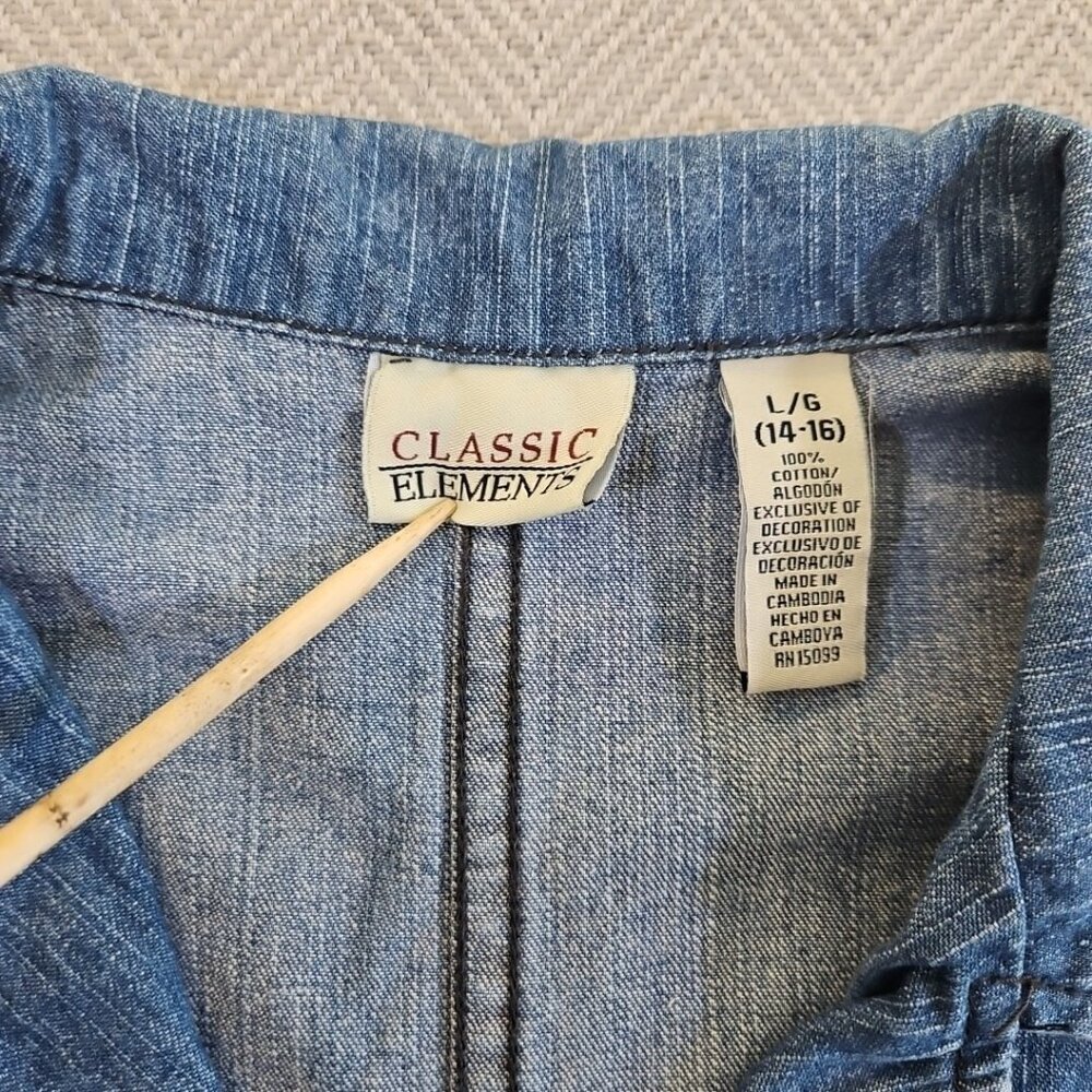Classic Elements Button-Up Denim Jacket Women's L… - image 5
